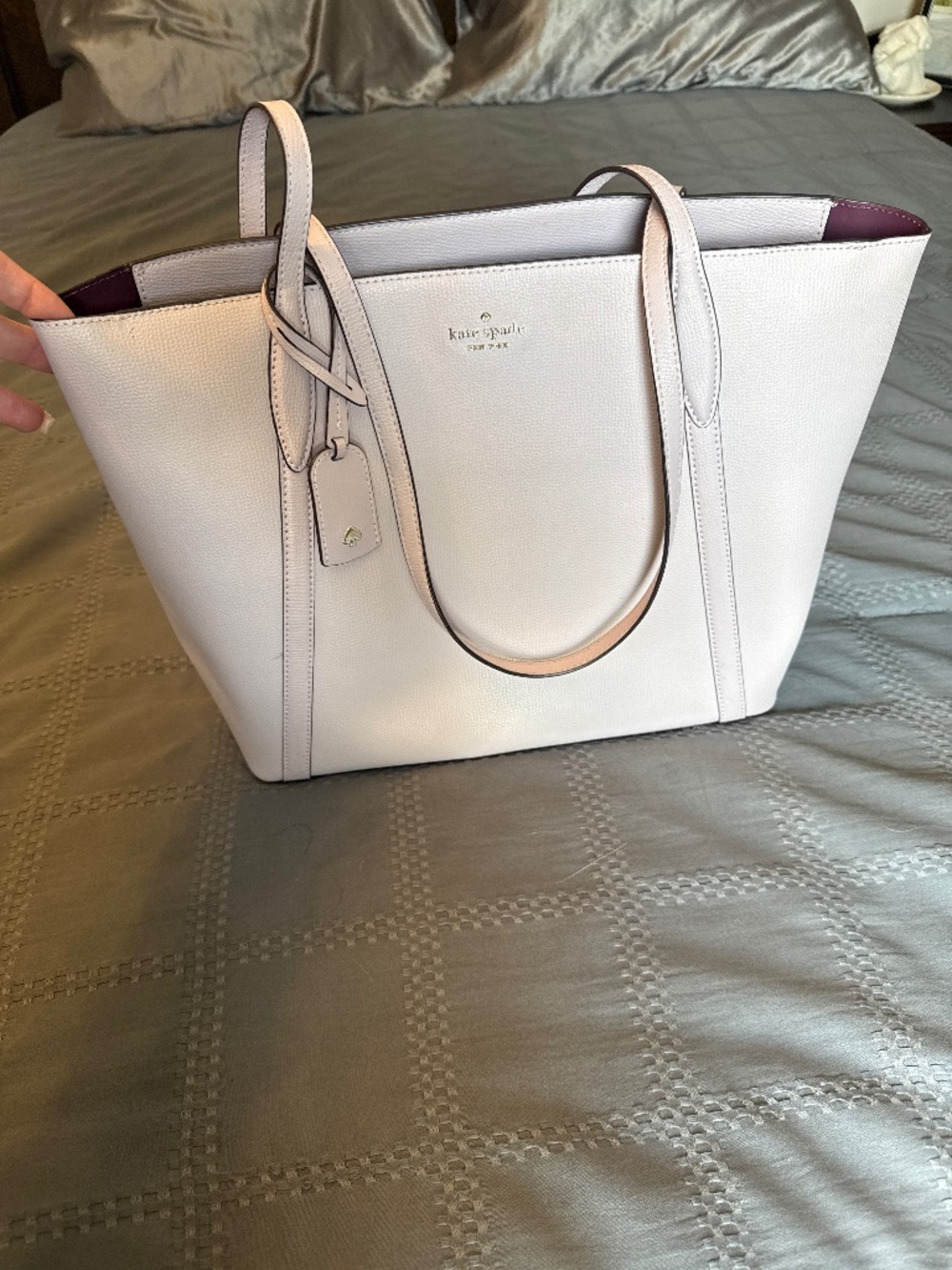 Kate Spade Pebbled Leather Zip Top Tote Blush Pink Work Bag